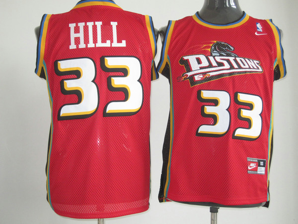 high quality NBA Detroit Pistons 33 Hill red Adidas Jersey